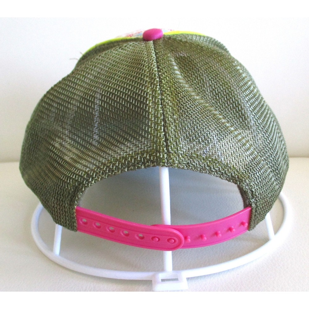 Natural Life Do What Makes You Happy Smiley Face Trucker Hat Floral Mesh Pink - Picture 5 of 7